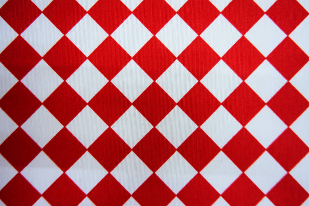 istock Tablecloth checkered red and white texture background, high detailed 1193300621