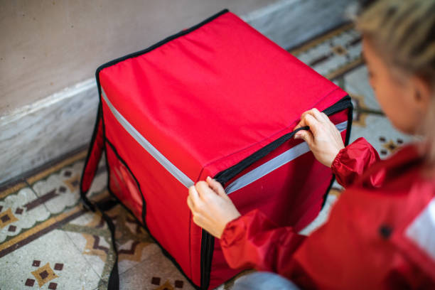 istock Getting food out of box for home delivery 1193302049