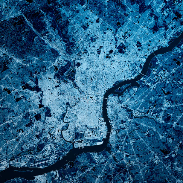 istock Philadelphia Pennsylvania 3D Render Map Blue Top View Apr 2019 1193302096