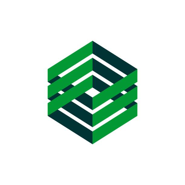 Hexagon Green Box Plaited Logo Template Illustration Design. Vector EPS 10. Hexagon Green Box Plaited Logo Template Illustration Design. Vector EPS 10. real estate logos stock illustrations