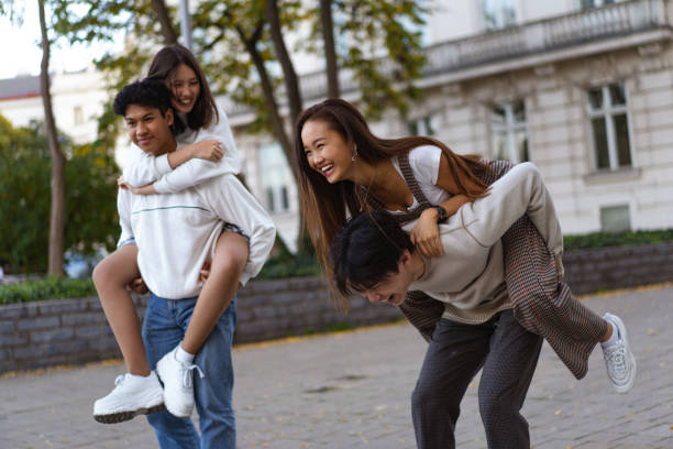 istock Playful Asian friends 1193306646