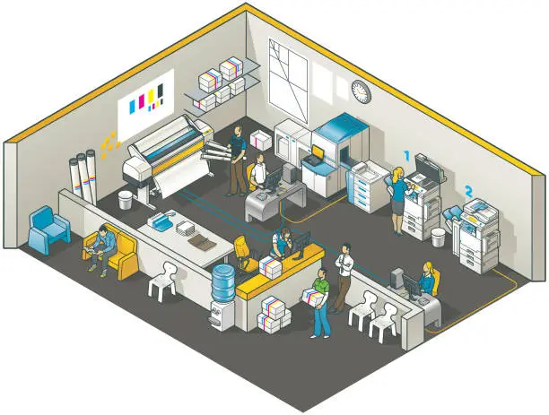 Vector illustration of Making copies