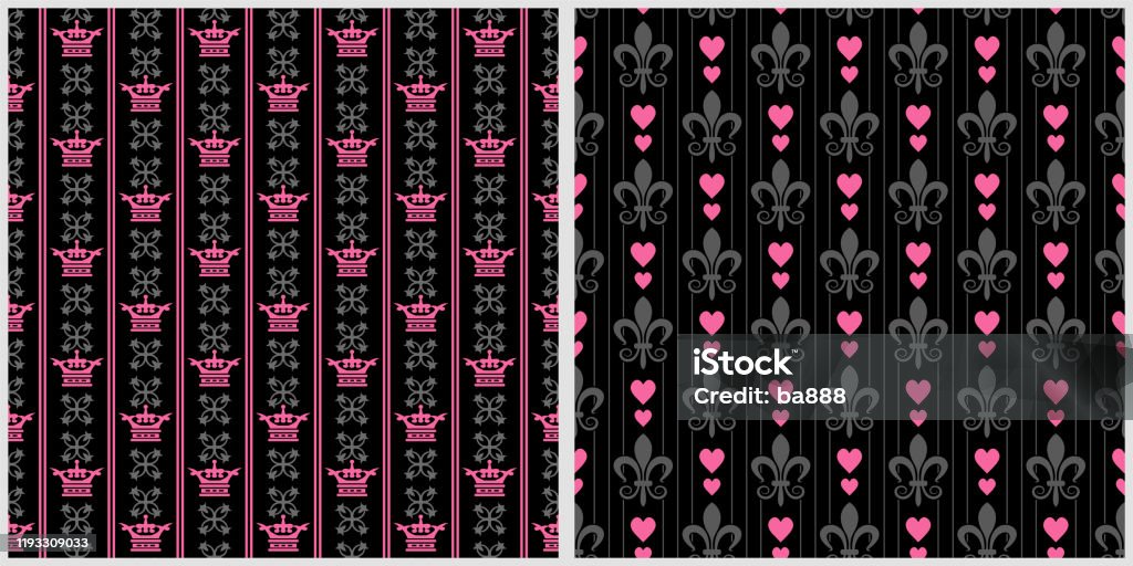 Background Images Modern Style Set Of 2 Templates For Your Design Wallpaper  Texture Seamless Pattern Colors Silver Black Pink Vector Stock Illustration  - Download Image Now - iStock