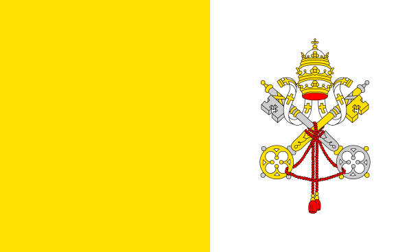 istock Vectorial illustration of the Vatican City flag. patriotic concept 1193310308