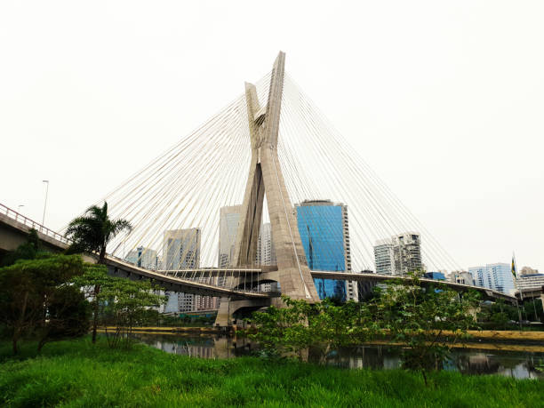 istock Famous cable-stayed bridge at Sao Paulo city. 1193315354