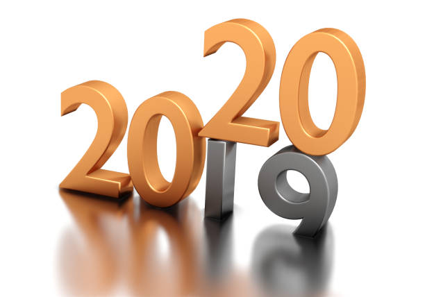 istock Numbers of New Year 2020 over old 2019 1193315637