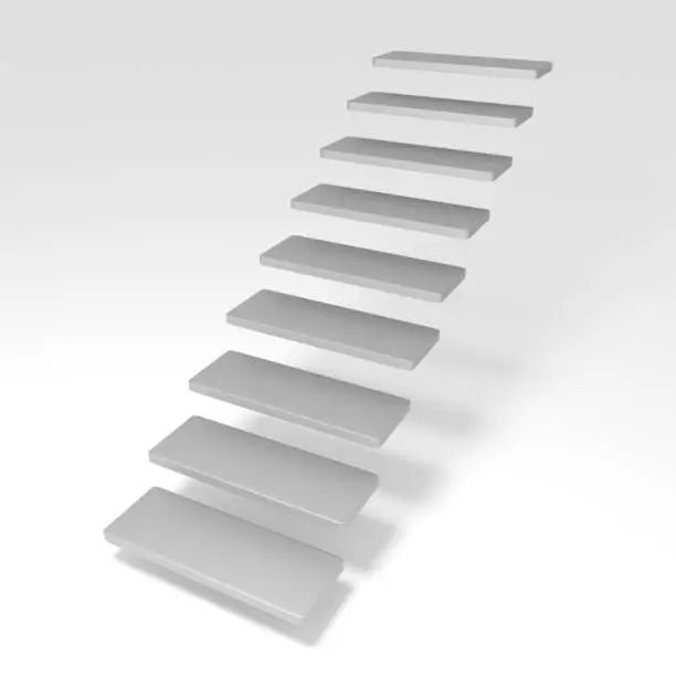Staircase with steps in the air. Business concept. 3d render