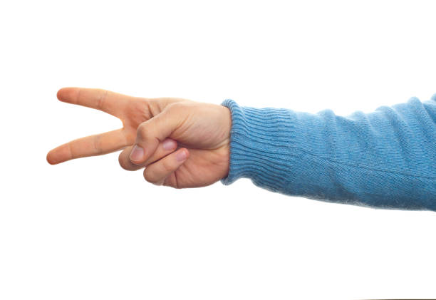 istock Close-Up Of Hand Gesturing Against White Background 1193324163
