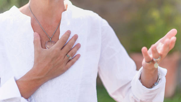 istock Midsection Of Woman Doing Yoga 1193325624