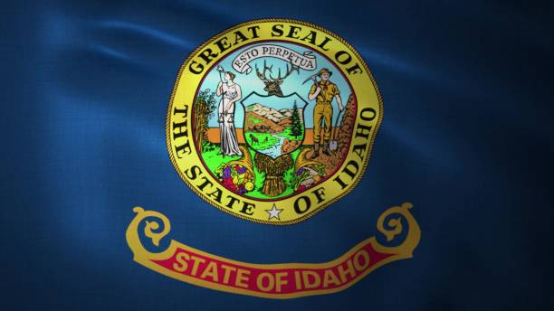istock Realistic waving flag of Idaho. 3d rendering 1193325876