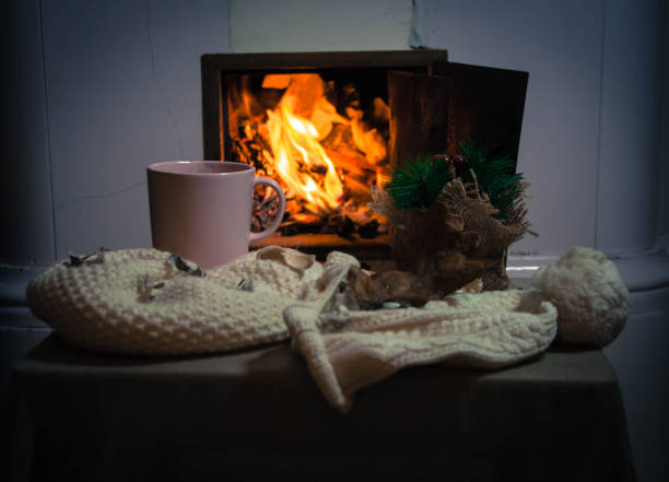 istock Christmas decoration near the fireplace 1193326425