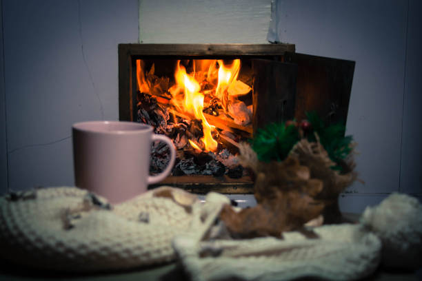 istock Christmas decoration near the fireplace 1193329592