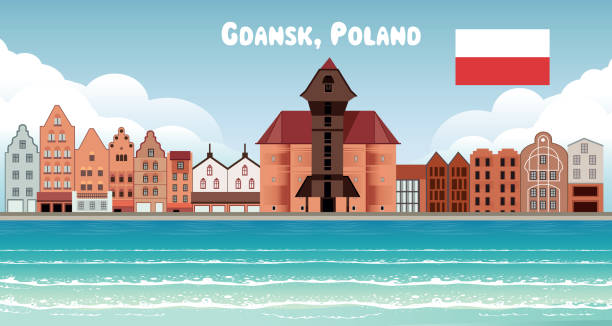 Gdansk City, Poland Vector Gdansk City, Poland gdynia stock illustrations