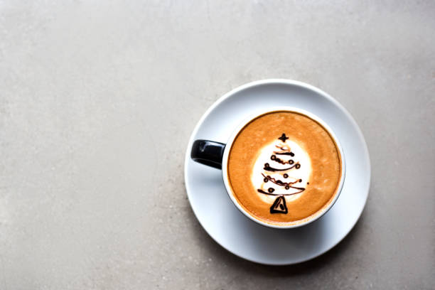 istock Tasty cappuccino with Christmas tree latte art 1193331213
