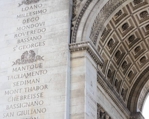 istock Inscriptions on south pillar of the Arc de Triomphe 1193336100