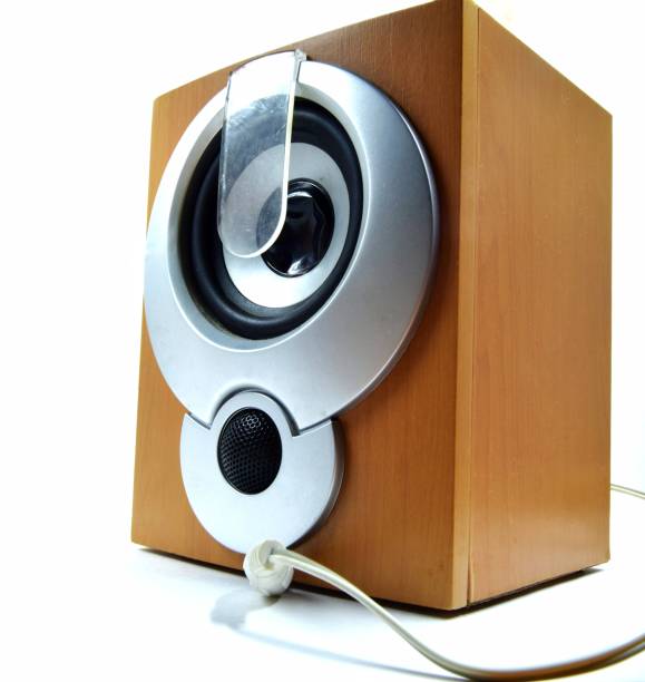 Isolated modern loudspeaker on a white background - Front shot. *clipping path included*