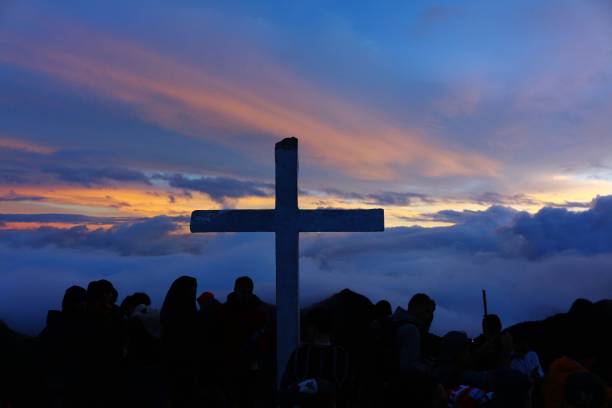 nascer do sol com vista para volcán barú, no panamá iii - baru - fotografias e filmes do acervo