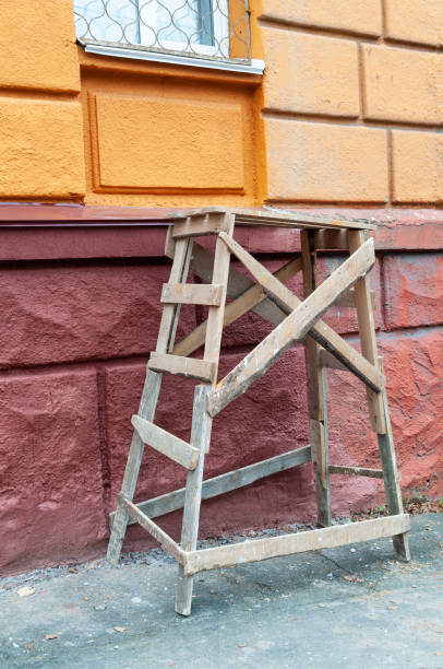 istock trestle table next to a freshly painted wall 1193362854
