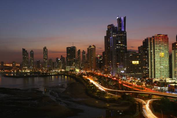 istock Skyscrapers at Panama City by night 1193362968