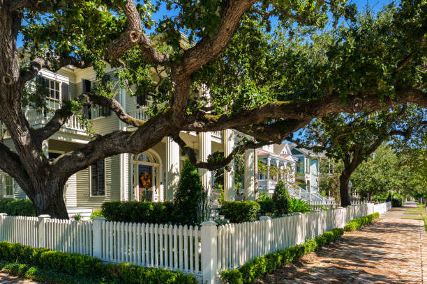 Key West, FL – August 4, 2018: The Little White House once served as a presidential getaway for Harry Truman and is now a popular tourist destination in Key West, Florida