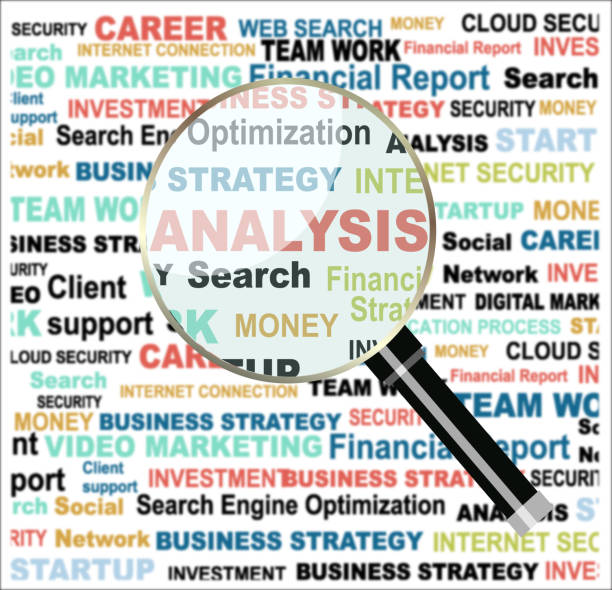istock Concepts for business planning and accounting, analysis, audit, research in flat design style. Colorful vector template for presentation and training. Infographics step by step with magnifying glass. 1193368778