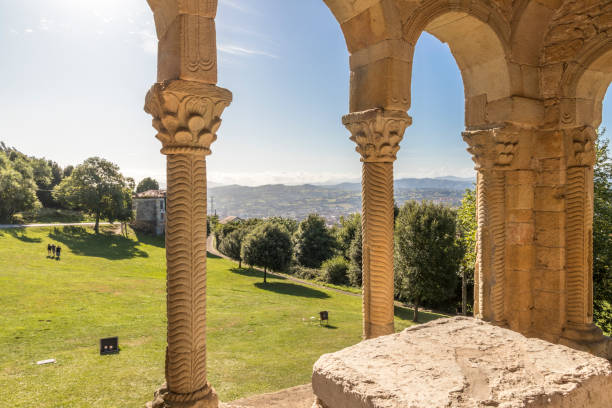 Church of Santa Maria del Naranco Oviedo, Spain. The Church of Santa Maria del Naranco, a Roman Catholic pre-Romanesque temple in Asturias. A World Heritage Site since 1985 romanesque stock pictures, royalty-free photos & images