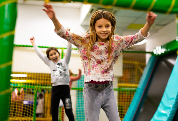 istock Girls love trampoline 1193370566