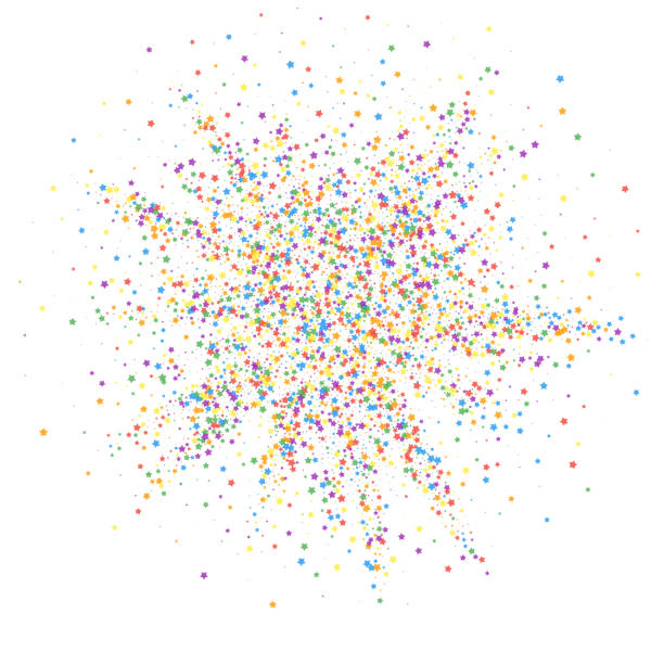 istock Festive confetti. Celebration stars. Childish brig 1193372028