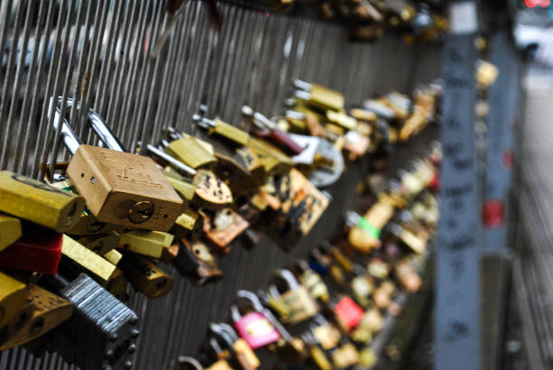Paris,France; 07/10/2014: Pont des arts in Paris, france, it is a bridge in which people place locks in signal of their love