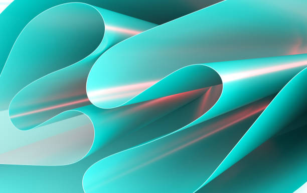 istock Modern paper art abstract background, 3d render paper waves. Realistic trendy craft style. Origami design template. Iridescent wavy folds 1193376299