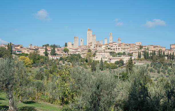 historical city of san gimignano in sienna province in tuscany area, italy - 5898 imagens e fotografias de stock