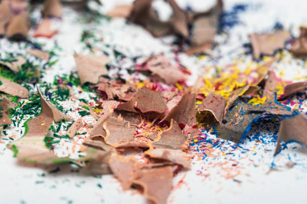 istock multicolored pencils and shavings on a paper
