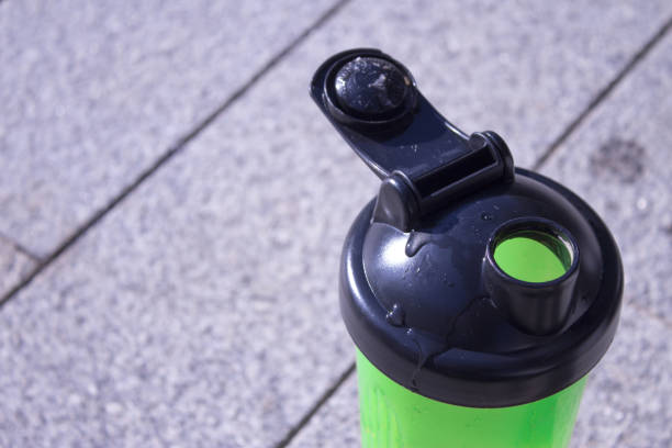 istock Transparent yellow shaker for sports drinks 1193388919