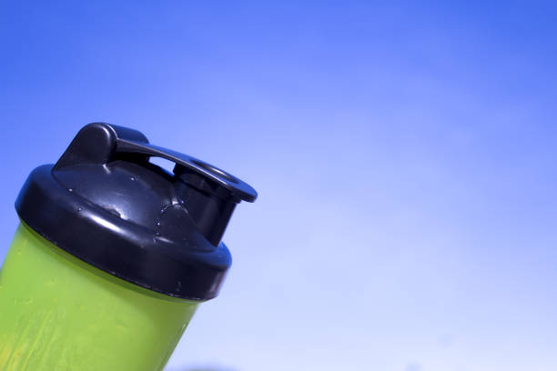 istock Transparent yellow shaker for sports drinks 1193388950