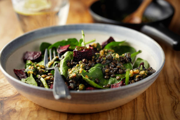 istock Healthy green lentils beetroot Vegan bowl 1193388994