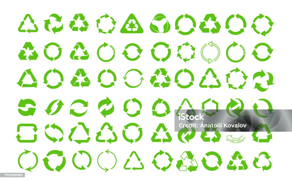 Mega ensemble d'icône de recyclage. Paquet vert d'icône de flèche de recyclage et de rotation. Éléments Web de conception plate pour le site Web, application pour les matériaux d'infographie. Illustration de vecteur écologique. Isoler sur le fond bl - clipart vectoriel de Recyclage libre de droits Mega ensemble d'icône de recyclage. Paquet vert d'icône de flèche de recyclage et de rotation. Éléments Web de conception plate pour le site Web, application pour les matériaux d'infographie. Illustration de vecteur écologique. Isoler sur le fond bl - clipart vectoriel de Recyclage libre de droits
