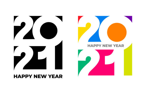 Happy New Year 2021 text design. Set of cover of business diary for 2021 with wishes colored, black and white. Brochure design template, card, banner. Vector illustration. Isolated on white background Happy New Year 2021 text design. Set of cover of business diary for 2021 with wishes colored, black and white. Brochure design template, card, banner. Vector illustration. Isolated on white background duvet illustrations stock illustrations