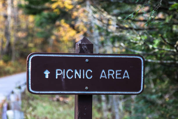 Picnic area sign with autumn colors