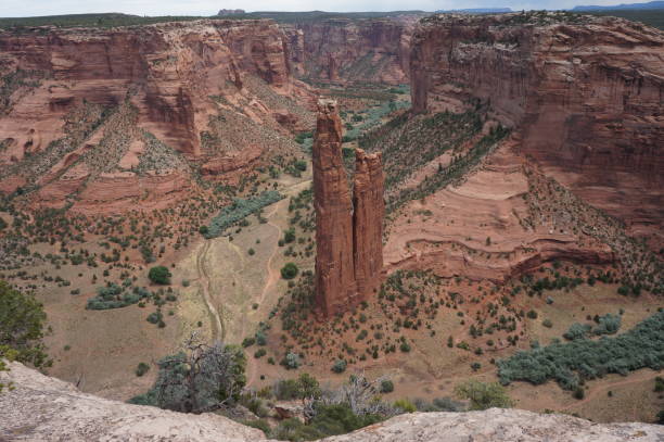 spider rock - canyon de chelly - navajo national monument fotografías e imágenes de stock