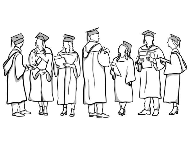 ilustrações de stock, clip art, desenhos animados e ícones de graduates - lifestyles student university graduation