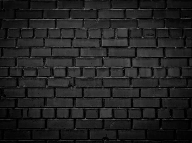 istock Black brick wall. Gloomy abstract background for design. The texture of the brick surface. 1193399631