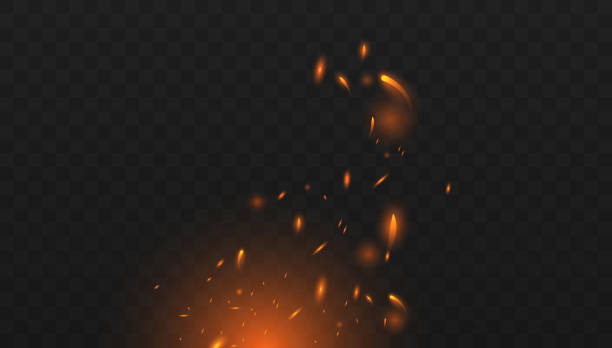 illustrazioni stock, clip art, cartoni animati e icone di tendenza di 0789 - campfire coal burning flame