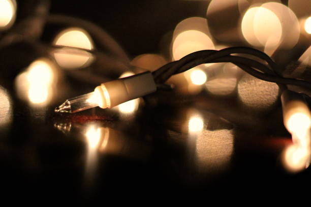 istock Christmas Lights, White - Background Photo 1193412442