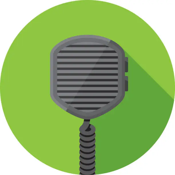 Vector illustration of Walkie Talkie Microphone Icon Flat