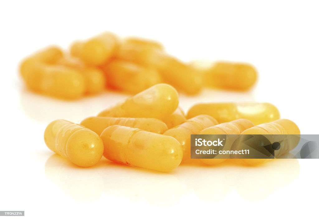 Capsule di Olio di fegato di merluzzo - Foto stock royalty-free di Alimentazione sana