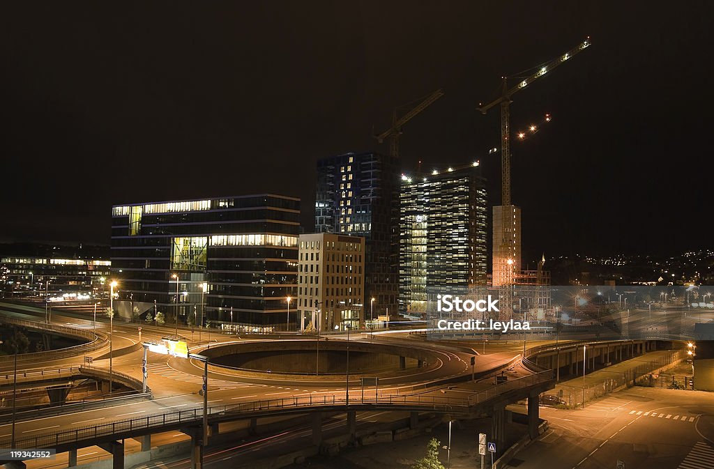 Город ночной вид на Осло оперный театр - Стоковые фото Движение - транспорт роялти-фри