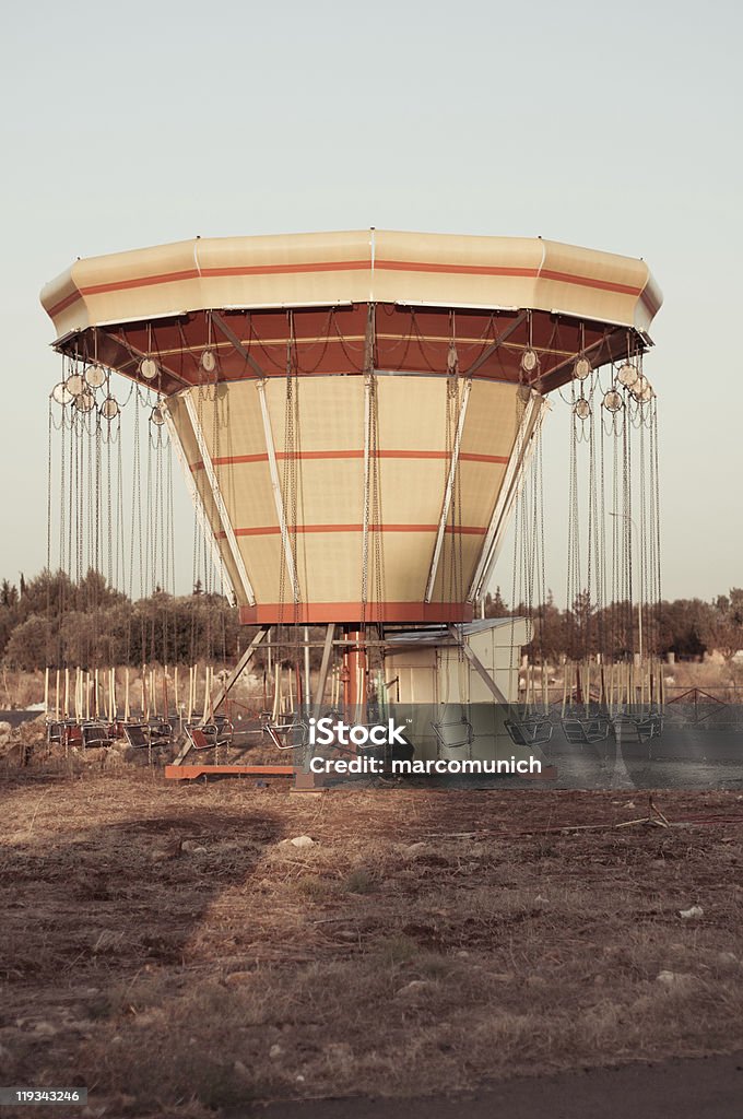 Vintage Amusement Park Ride  Agricultural Field Stock Photo