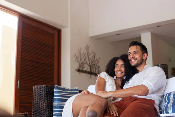 istock Couple hugging while resting at the hotel 1193442079