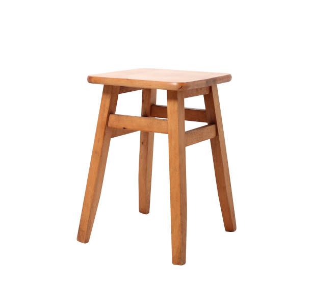 istock Wooden stool. Isolated with handmade clipping path. 1193442728
