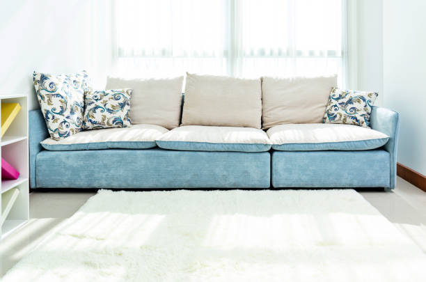Large luxury modern bright interiors Living room mockup illustration 3D rendering image